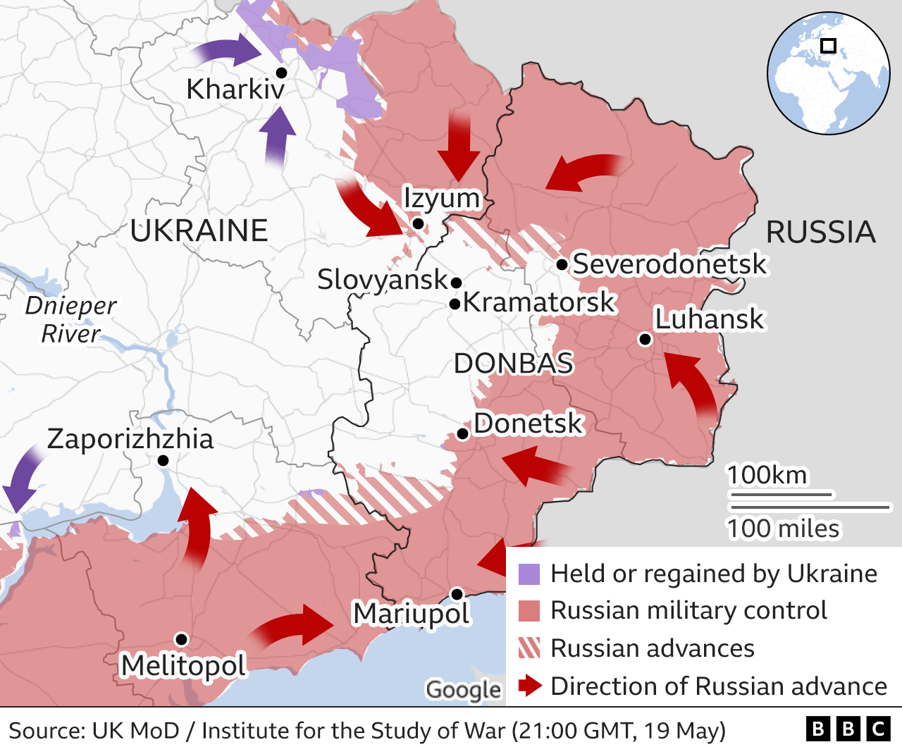 Russia continues to advance in eastern ukraine