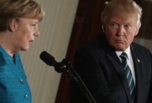 Merkel trump angela donald germany visit putin president german claim stands wiretapping during conference press bad says very meets criticism