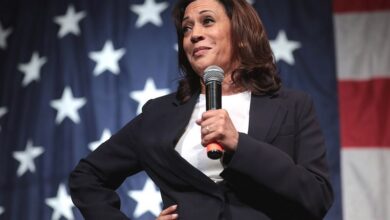 With cash and backing kamala harris sails towards nomination