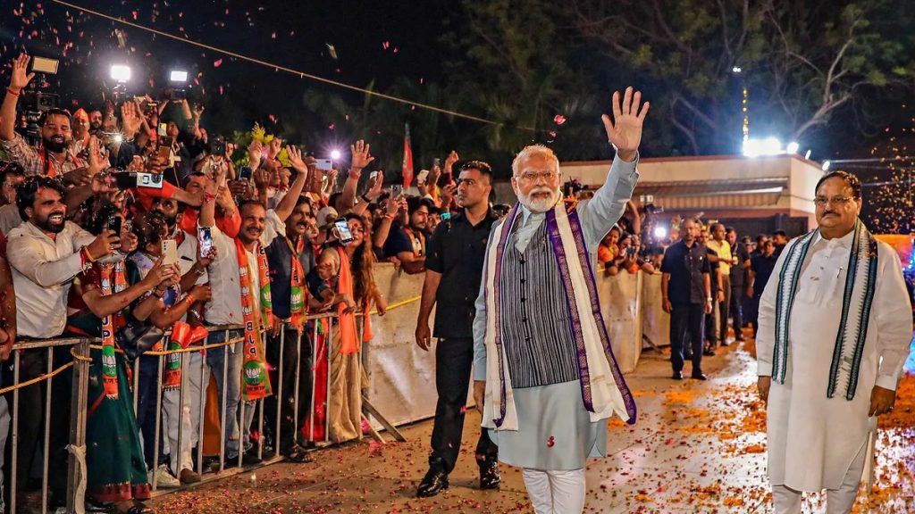 Exit polls point to a crushing victory for narendra modi