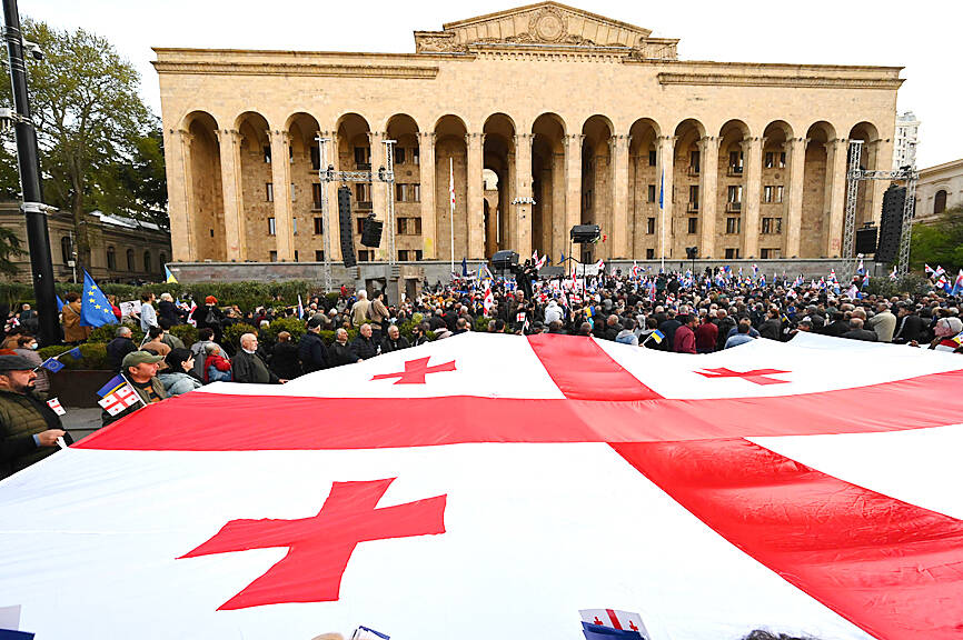 Protests against a russian style law threaten georgias government