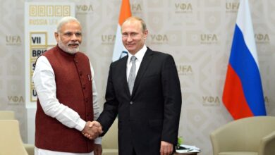 Narendra modi cuddles up to vladimir putin in moscow