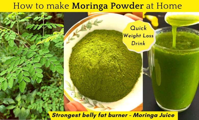 Leaves moringa drinking tea prepare into legit stalks step