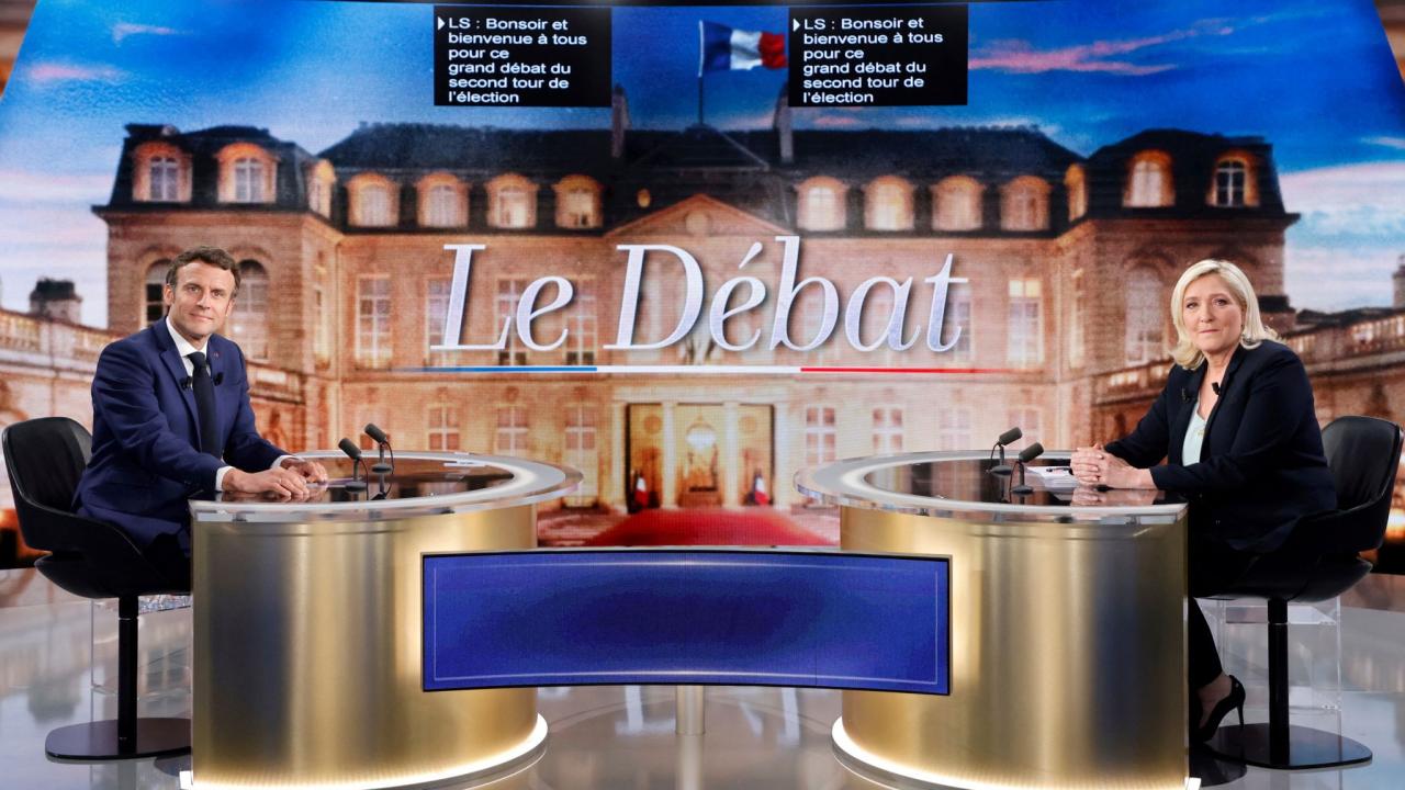 Le pens hard right looks set to crush macrons centrists