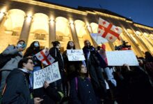 Protests against a russian style law threaten georgias government