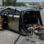 Tesla Cybertruck Sustains Catastrophic Damage in Multi-Vehicle Pile-Up in Maryland